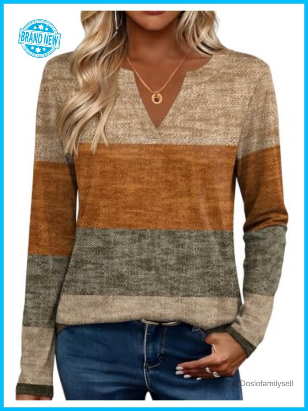 Womens Long Sleeve V-Neck Tunic Top Soft Stretch Casual Work Blouse